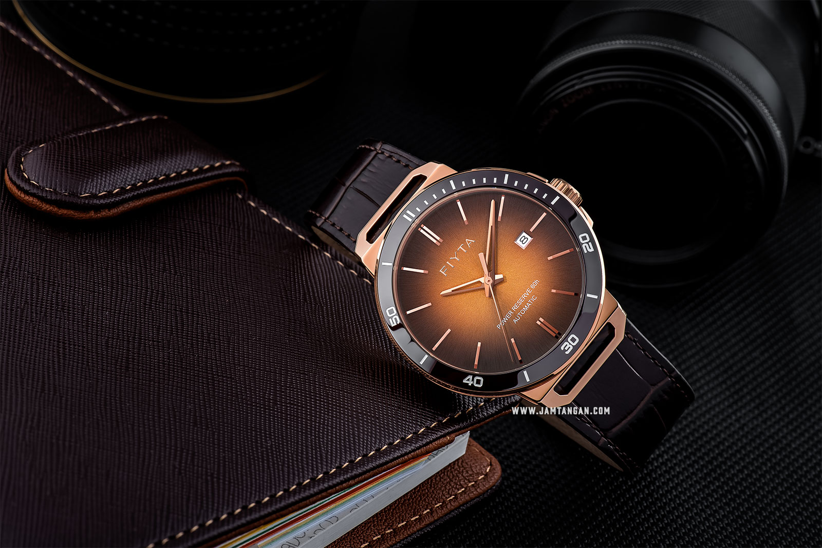 FIYTA GA852001.PKK Power Reserve Automatic Man Brown Dial Brown Leather Strap Machtwatch