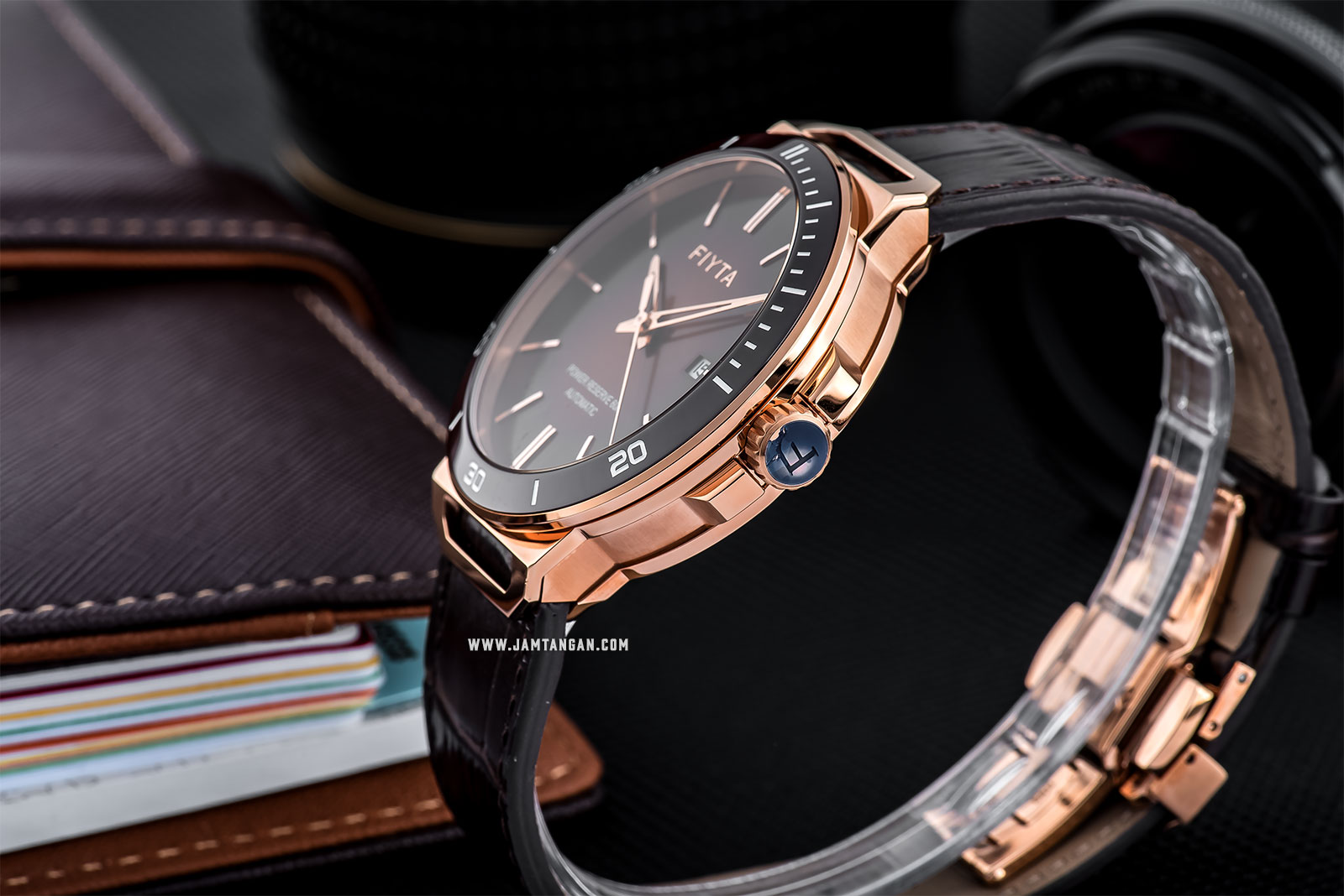 FIYTA GA852001.PKK Power Reserve Automatic Man Brown Dial Brown Leather Strap Machtwatch