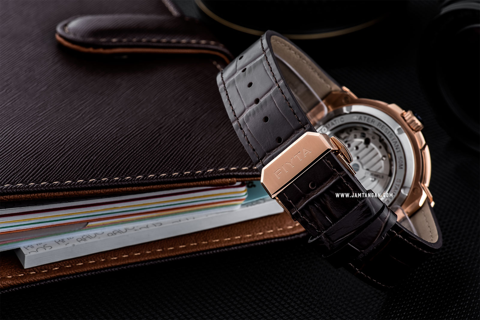 FIYTA GA852001.PKK Power Reserve Automatic Man Brown Dial Brown Leather Strap Machtwatch