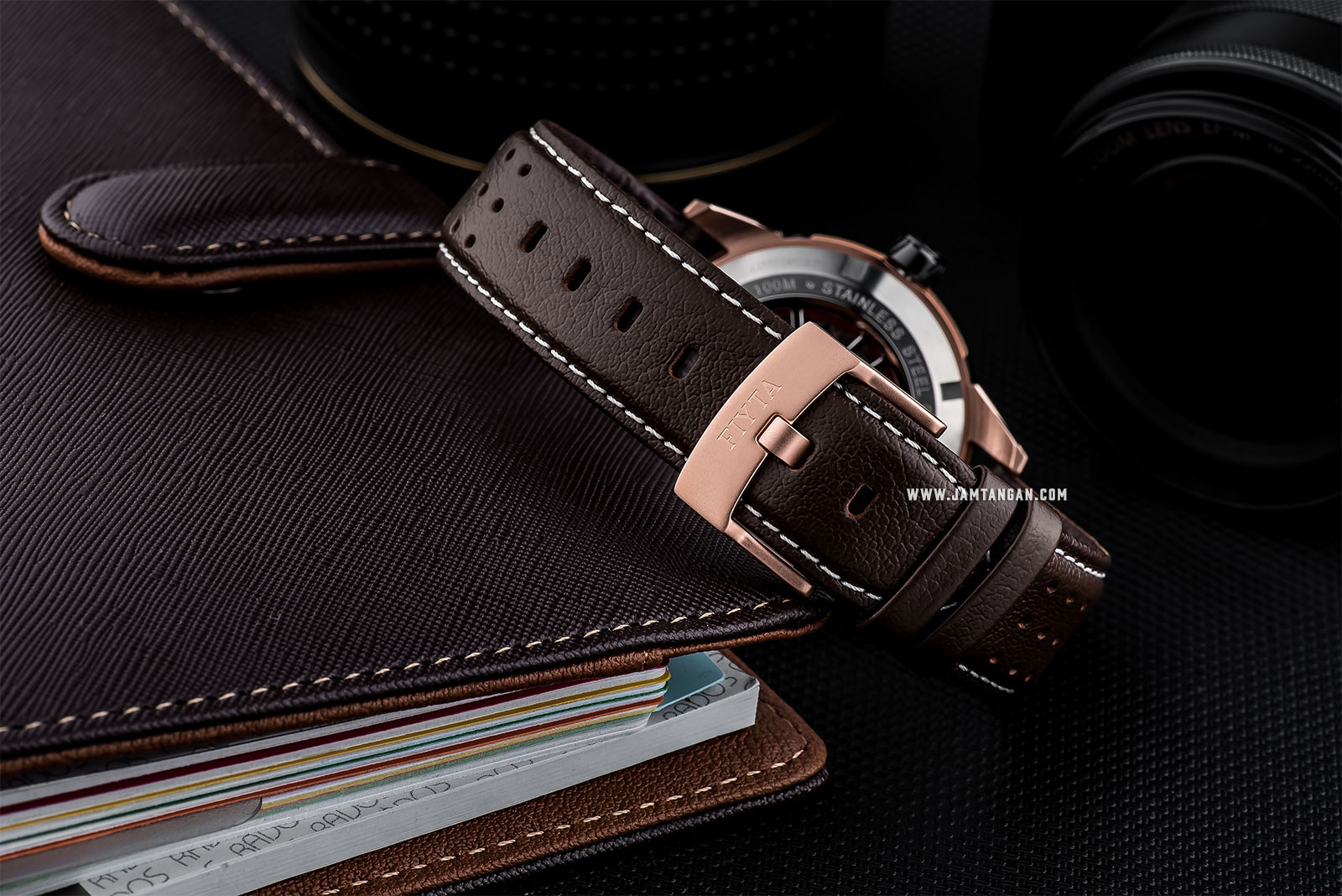 FIYTA GA866002.MBR Extreme Roadster Automatic Man Black Dial Brown Leather Strap Machtwatch