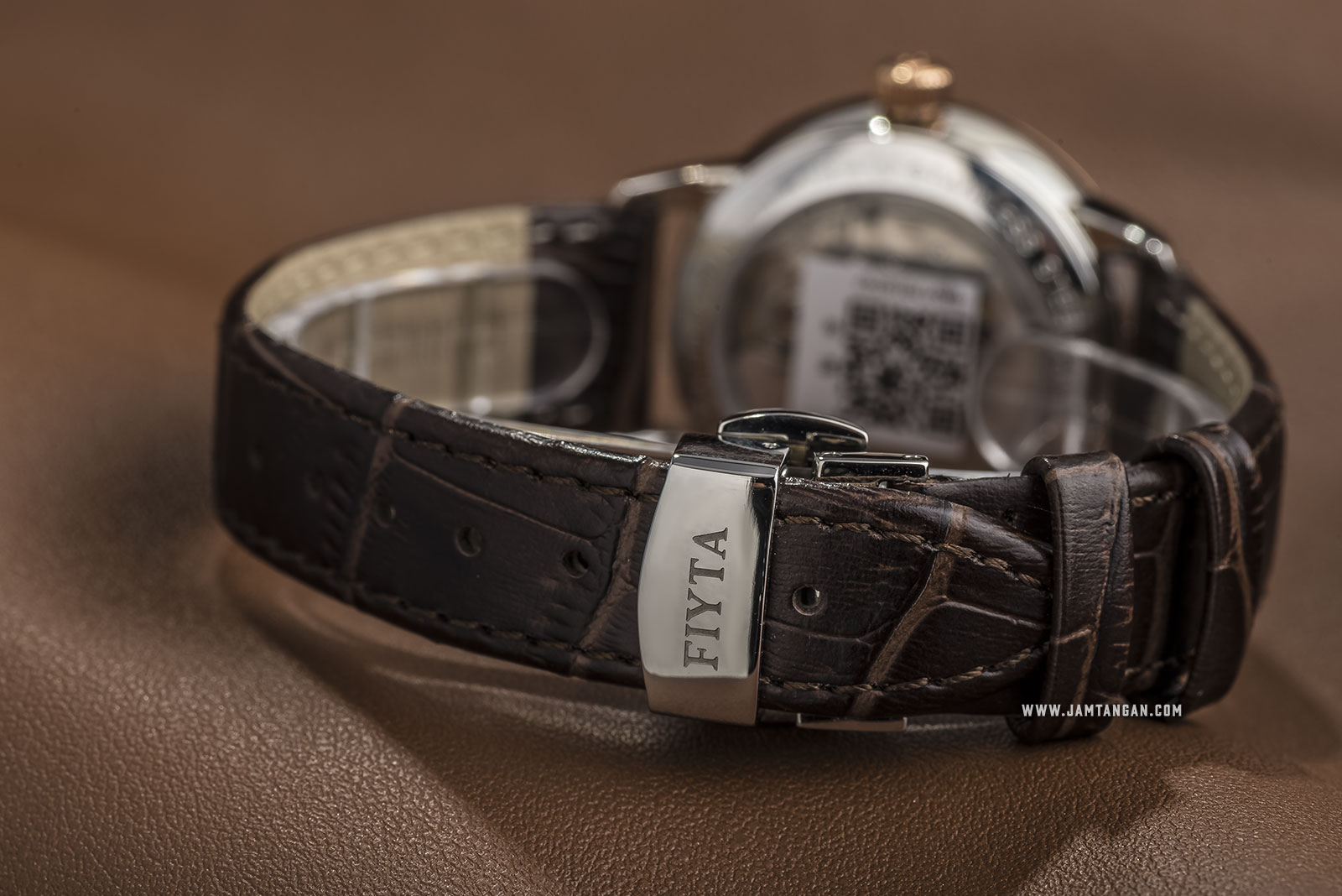 FIYTA LA802058.MWKD Classic Automatic Ladies Silver Dial Brown Leather Strap Machtwatch