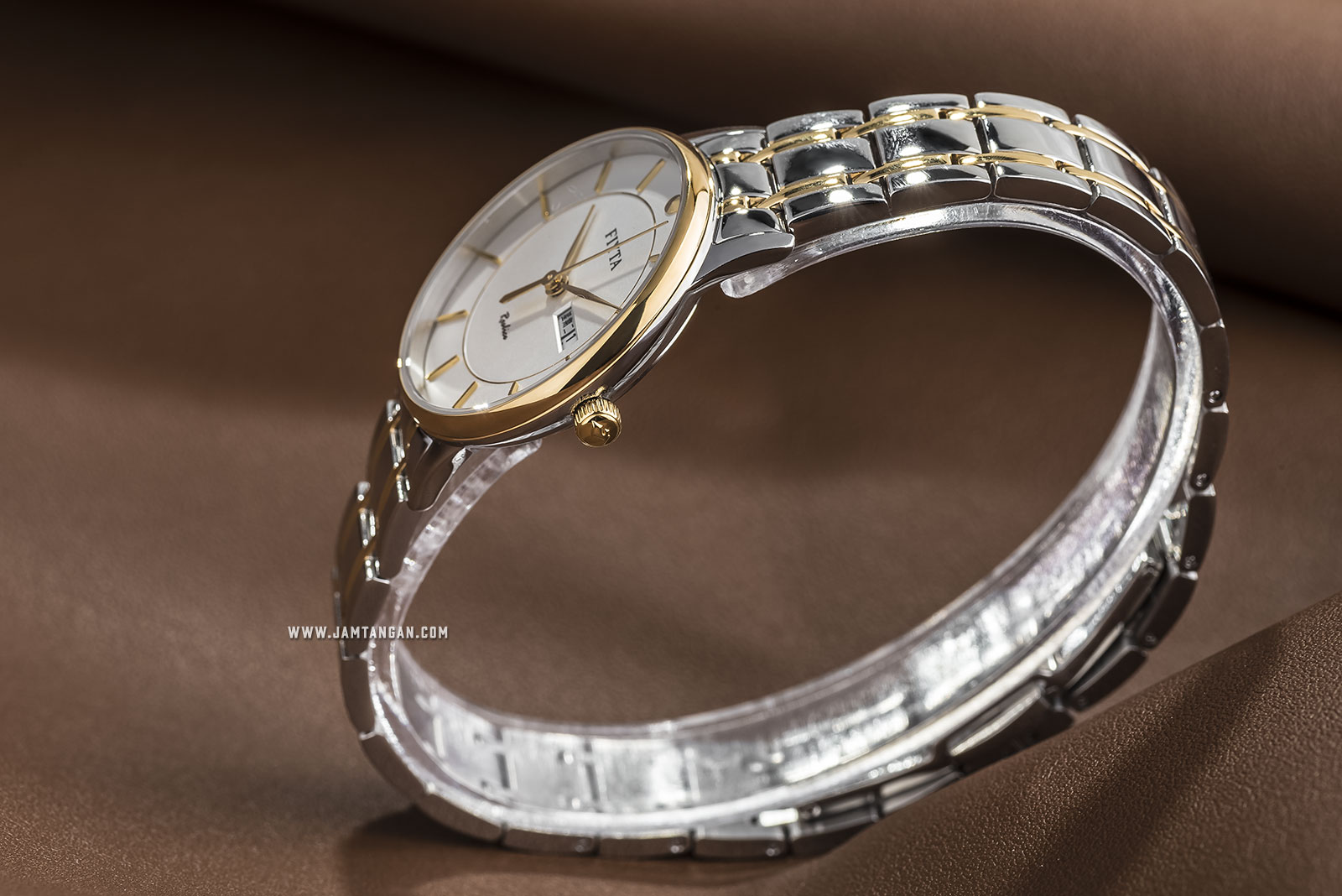 FIYTA M800011.TWT Joyart Ladies White Dial Dual Tone Stainless Steel Machtwatch