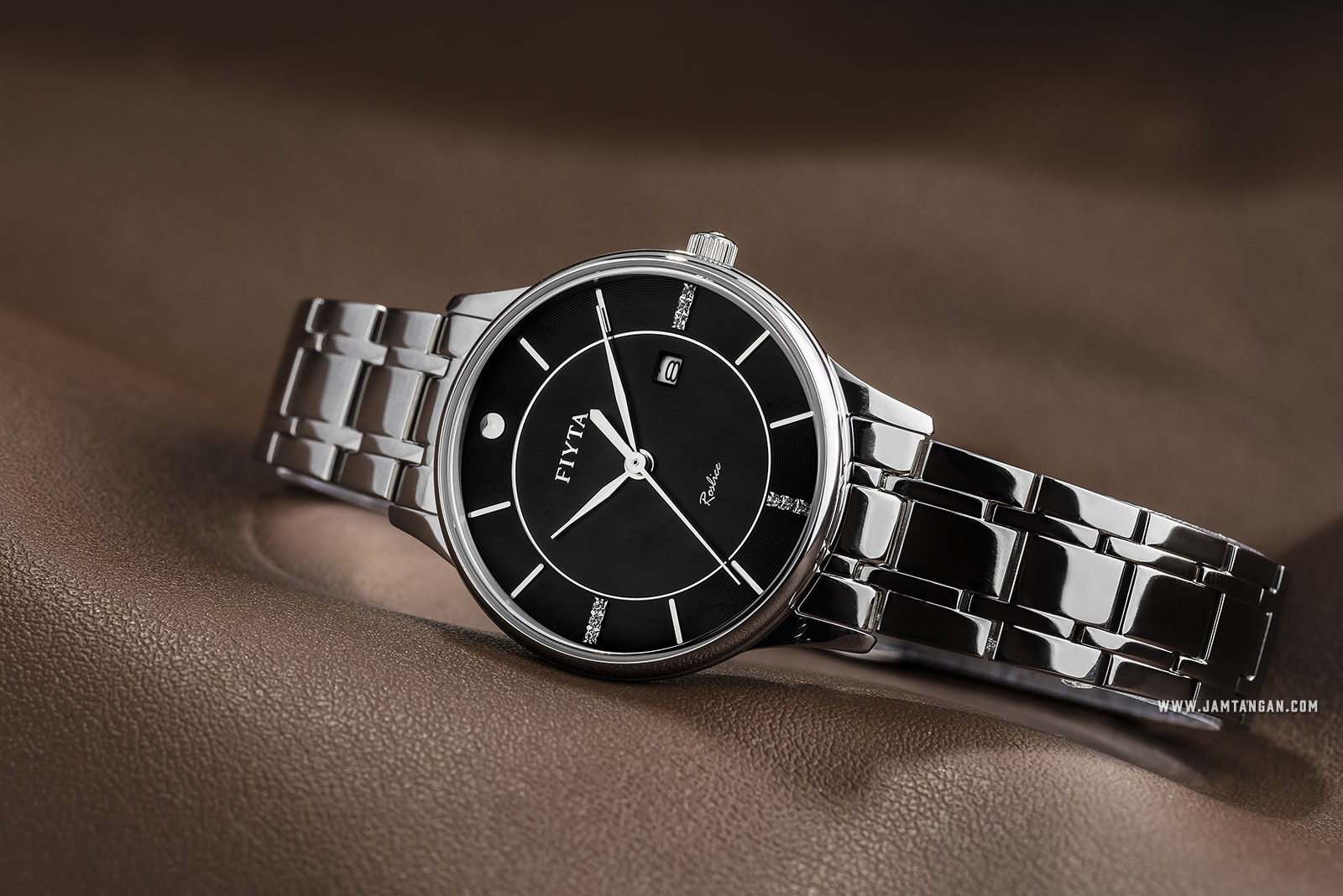 FIYTA M800012.WBW Joyart Ladies Black Dial Stainless Steel Machtwatch
