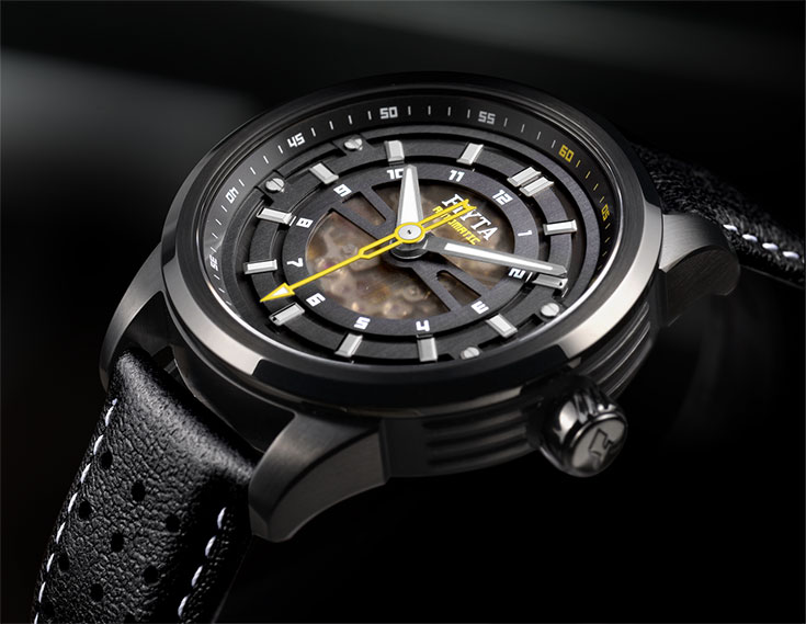 FIYTA Men Roadster Skeleton Automatic Black Leather Strap WGA8452.BBB Machtwatch
