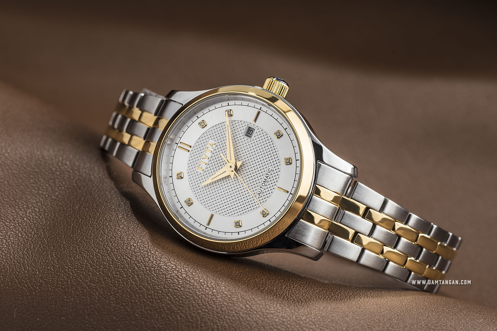 FIYTA WLA800015.TWT Classic Automatic Ladies Silver Dial Dual Tone Stainless Steel Machtwatch