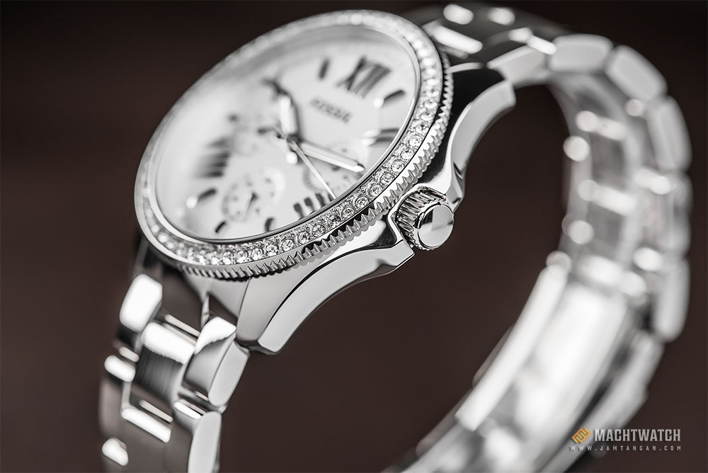 Fossil AM4481 Cecile Multifunction Silver Glitz Stainless Steel Machtwatch