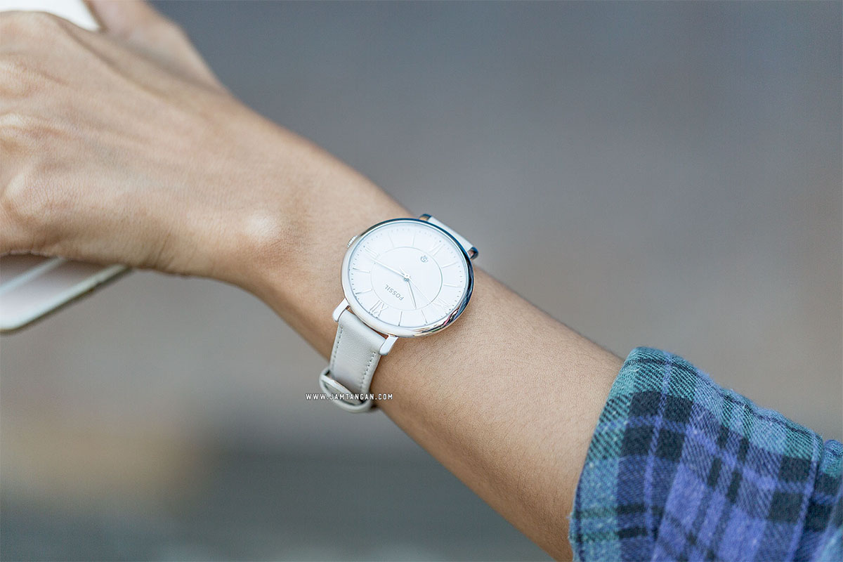 Fossil ES3793 Jacqueline White Leather Strap Machtwatch