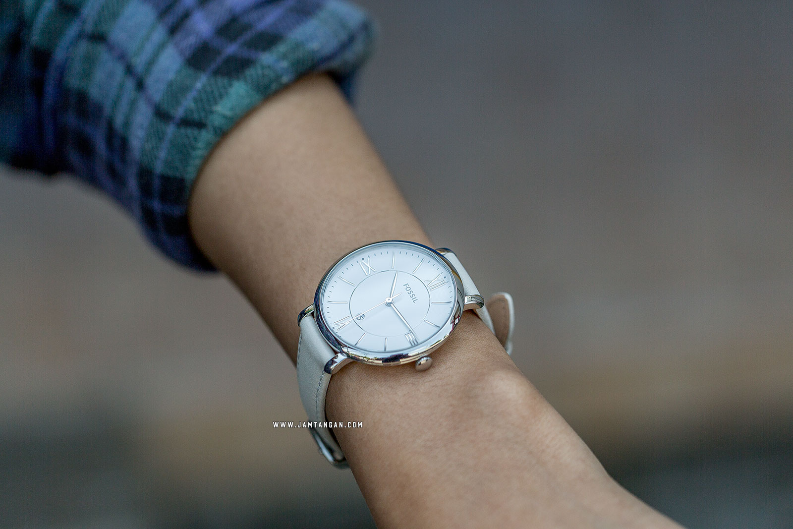 Fossil ES3793 Jacqueline White Leather Strap Machtwatch