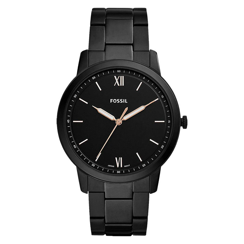 Fossil The Minimalist FS5526 Black Dial Black Stainless Steel Strap ...