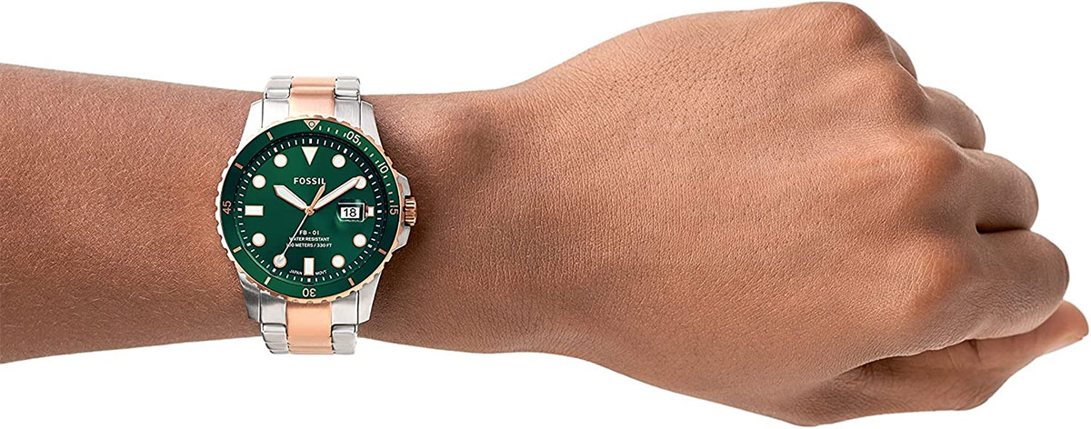 Fossil FB-01 FS5743 Men Green Dial Two 