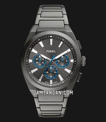 Fossil Everett FS6107 Men Chronograph Gray Dial Gunmetal Stainless ...