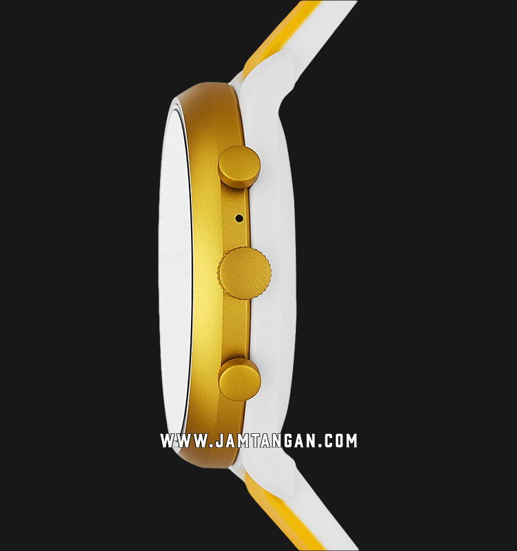 Fossil Sport Smartwatch FTW6053 Digital Dial Yellow Rubber Strap