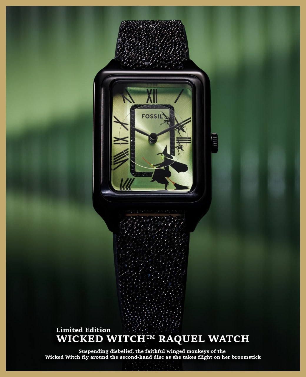 Fossil X The Wizard of Oz LE1198 Wicked Witch Green Dial Black