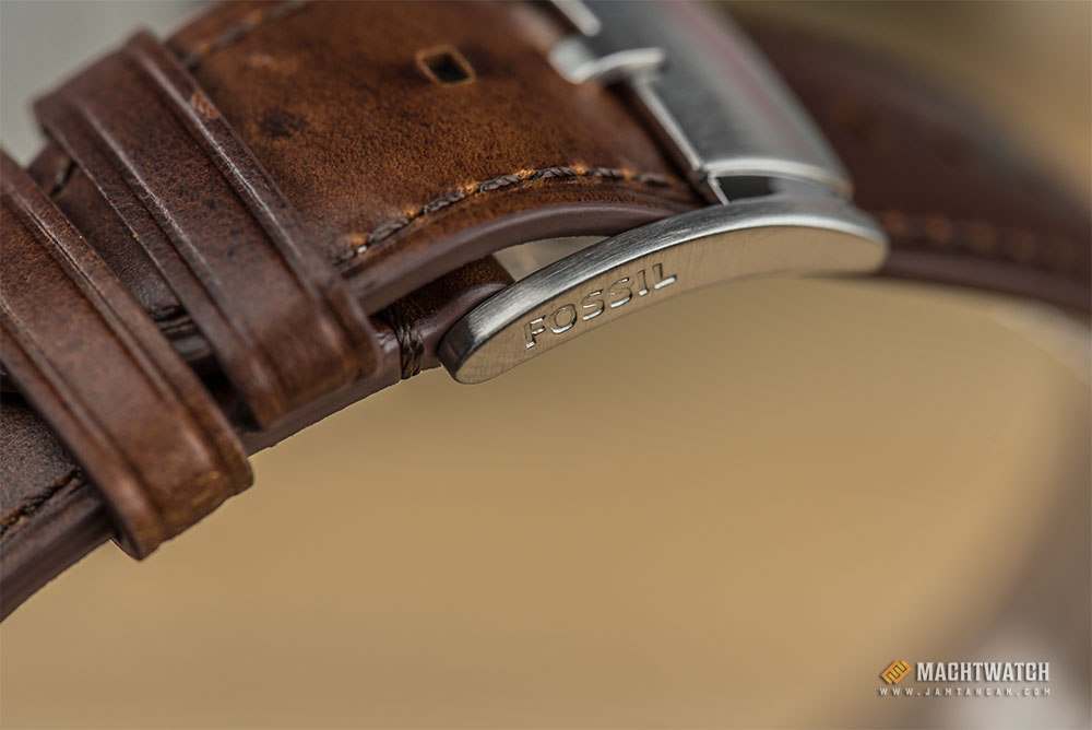 Fossil ME3099 Grant Beige Skeleton Dial Brown Leather Strap Watch Machtwatch