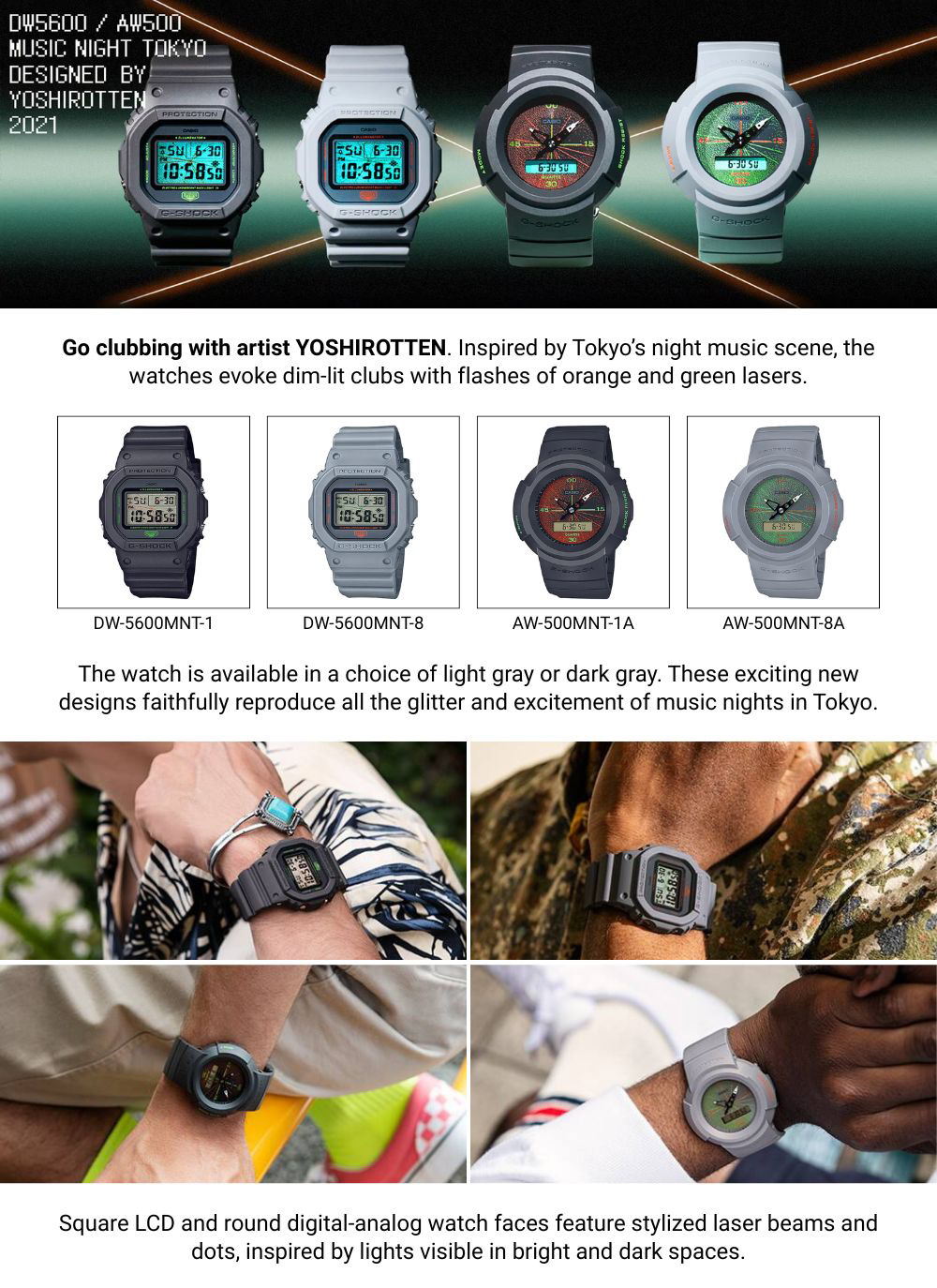 Casio G-Shock DW-5600MNT-1 DW-5600MNT-1DR Music Night Tokyo Man