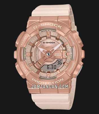 CASIO G-SHOCK GM-S110PG-4AJF Pink Gold Metal LED World Time Digital Analog Watch