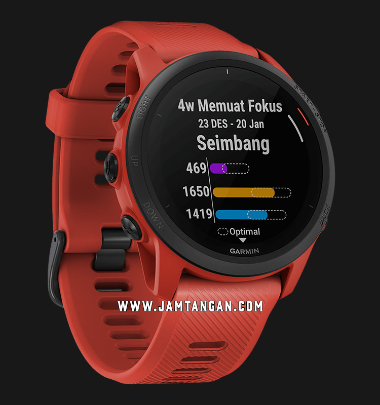 Garmin Forerunner 745 0100244562 Digital Dial Red Rubber Strap