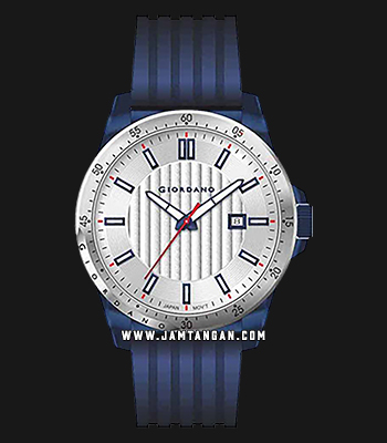 Giordano Journey GD-1130-04 Men Silver Dial Blue Rubber Strap  