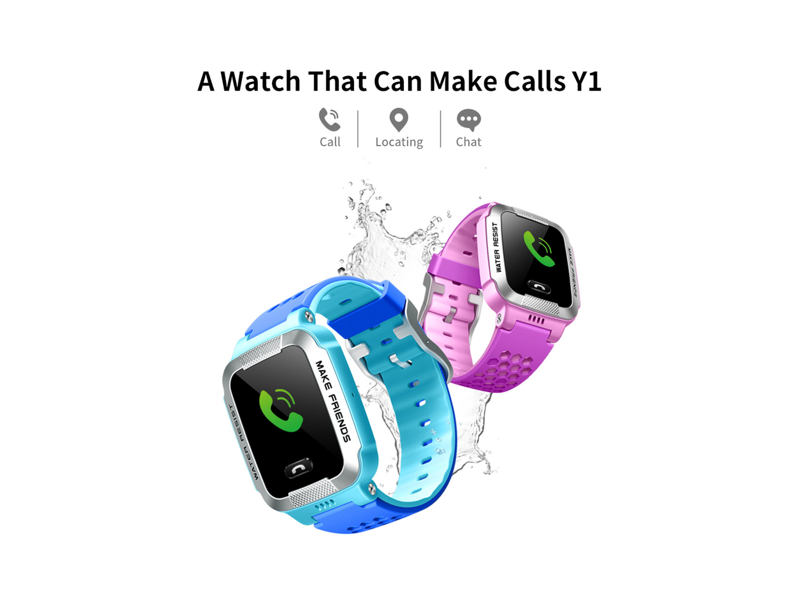 Imoo Y1 IMOO-Y1-Light-Blue Digital Dial Light Blue Rubber Strap Machtwatch