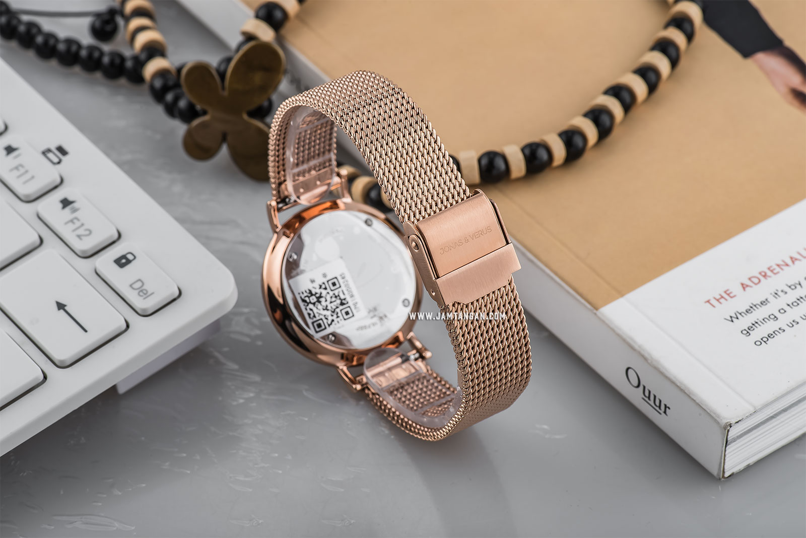 Jonas Verus R32.10.PBBP Minimalist Collection Ladies Black Dial Rose Gold Stainless Steel Machtwatch