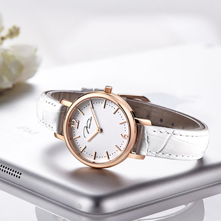 Jonas Verus X00741-Q3.PPWLW Ladies Quartz Watch Minimalist Leather Strap White Machtwatch