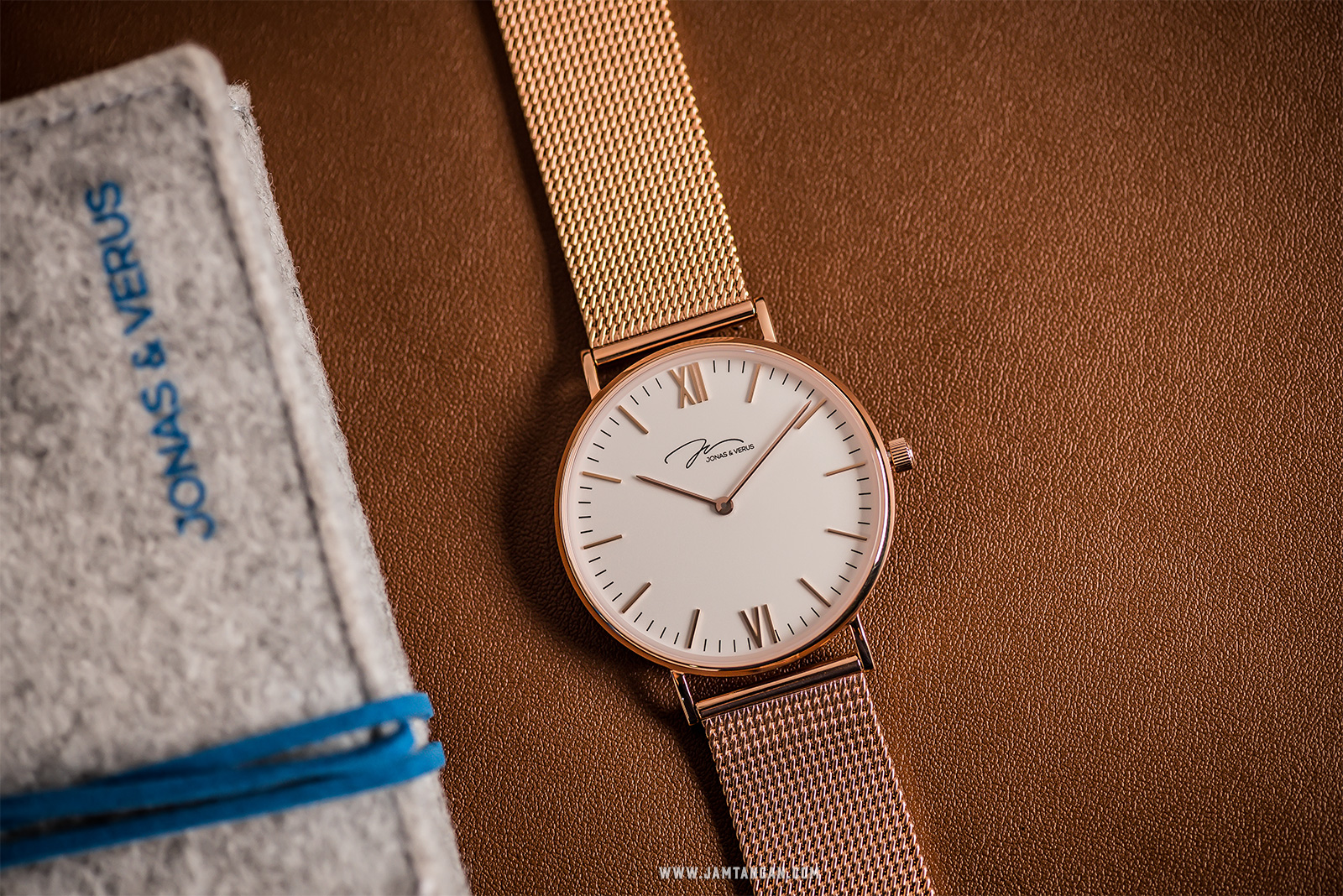 Jonas Verus Y01646-Q3.PPWBP Minimalist Collection Men White Dial Rose Gold Stainless Steel Strap Machtwatch