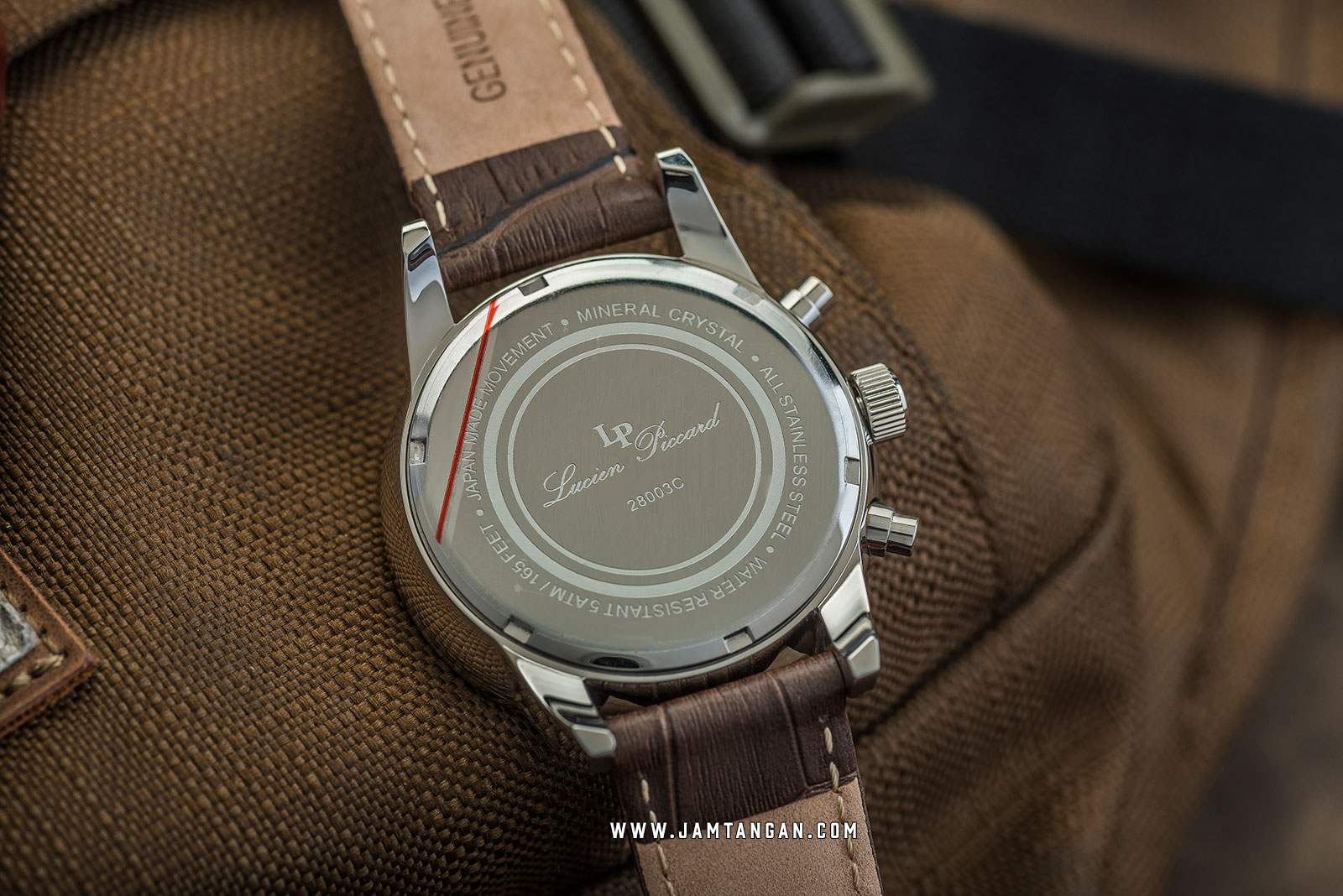 Lucien Piccard Clark LP-28003C-014RA-BRW Chronograph Grey Dial Brown Leather Strap Machtwatch