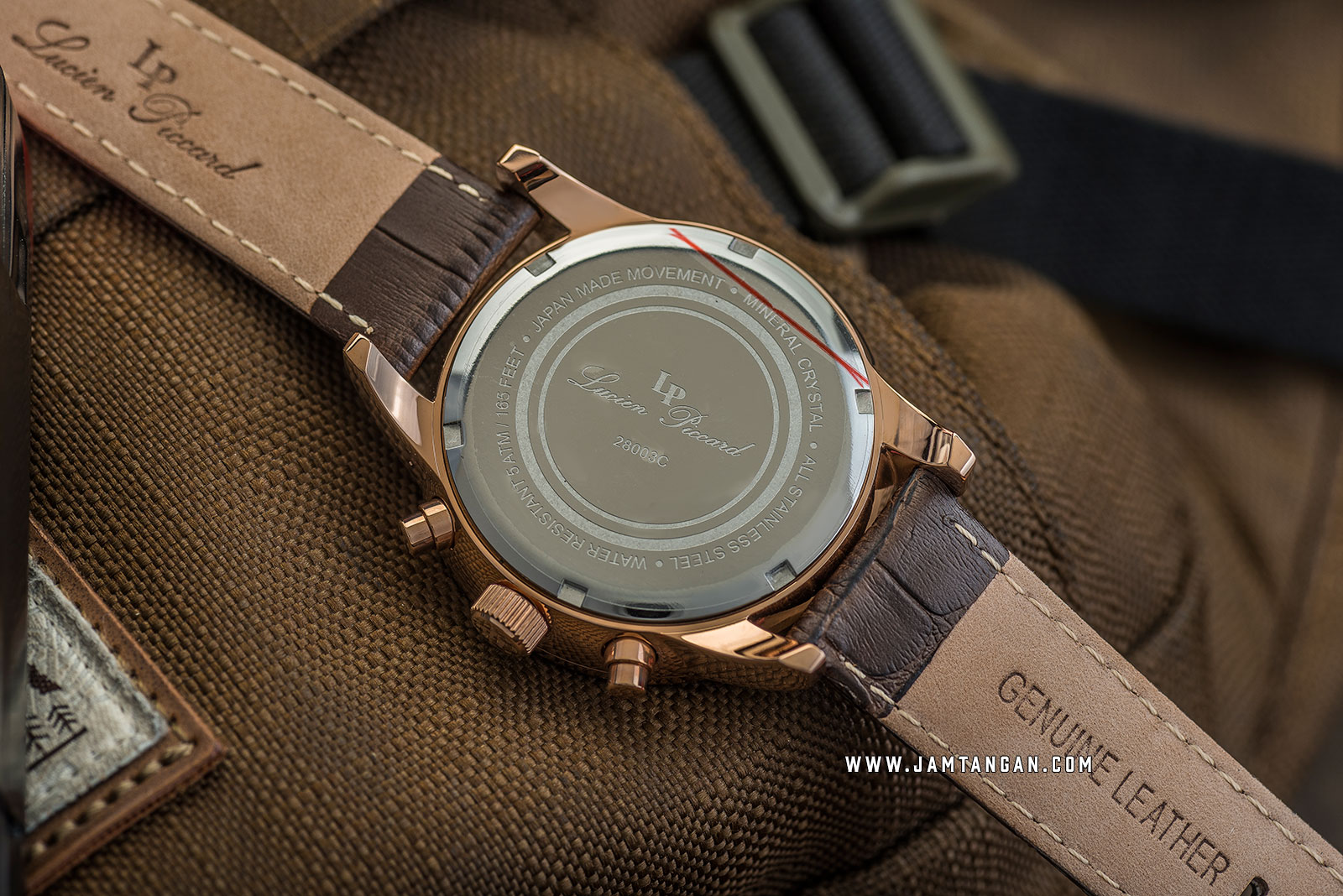 Lucien Piccard Clark LP-28003C-RG-02S-BRW Chronograph Silver Dial Brown Leather Strap Machtwatch