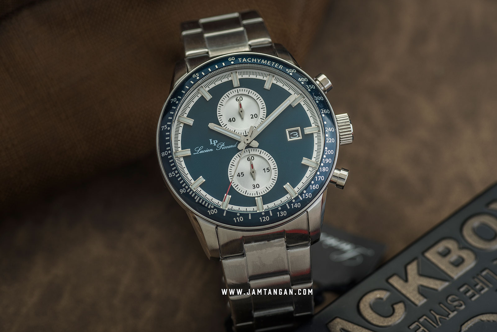 Lucien Piccard Grani LP-28004C-33 Chronograph Blue Dial Stainless Steel Strap Machtwatch