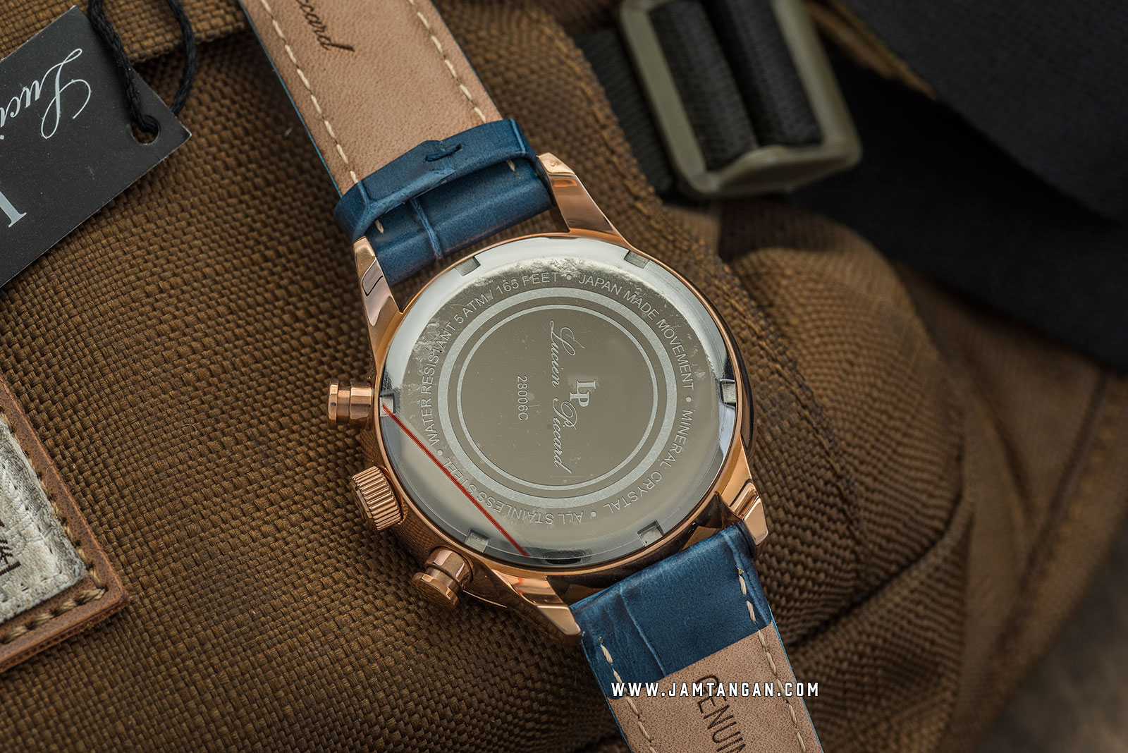 Lucien Piccard Welles LP-28006C-RG-03-BLS Chronograph Blue Dial Blue Leather Strap Machtwatch