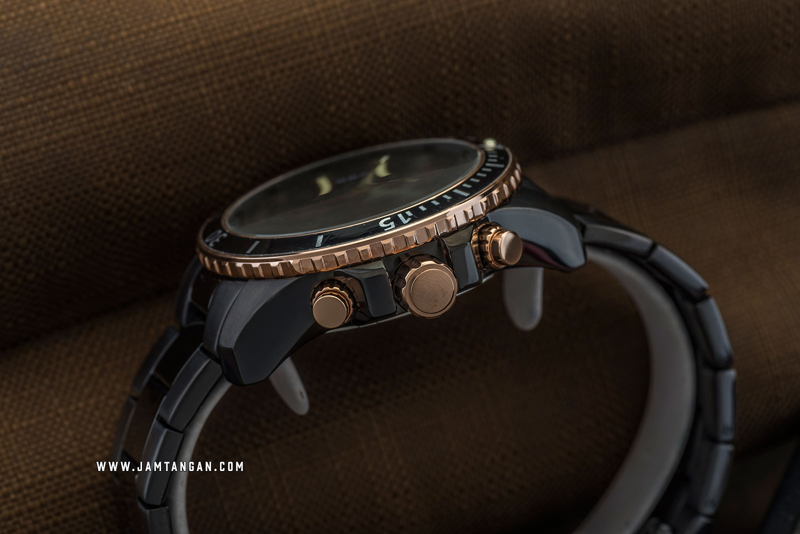 Lucien Piccard Marlon LP-28009C-BB-11-RB Chronograph Black Dial Black Stainless Steel Strap Machtwatch
