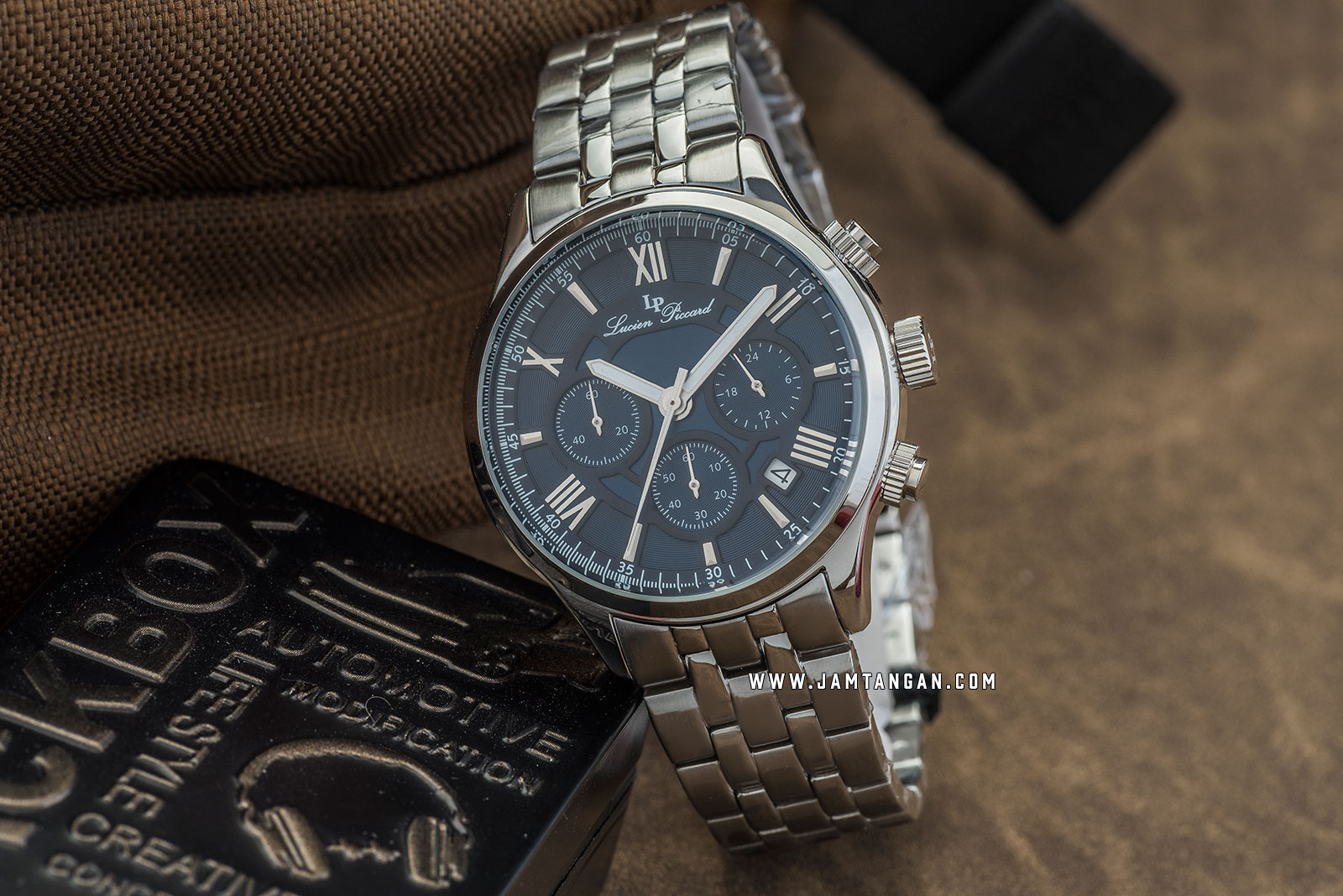 Lucien Piccard Lancaster LP-28013C-33 Chronograph Blue Dial Stainless Steel Strap Machtwatch