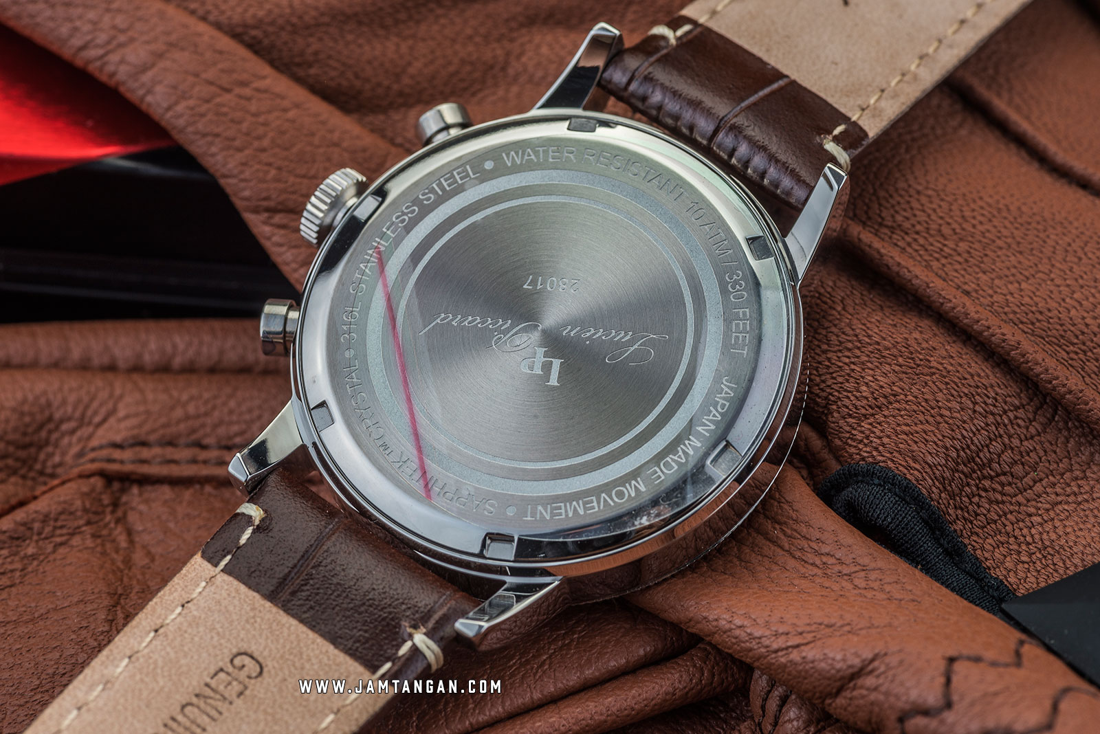 Lucien Piccard Holden LP-28017MF-03-BRW Chronograph Blue Dial Brown Leather Strap Machtwatch