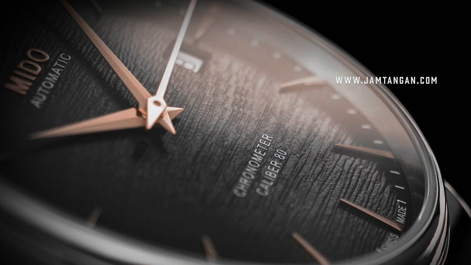 Mido M027.408.16.061.00 Baroncelli Chronometer Silicon Automatic Anthracite Dial Brown Leather Strap Machtwatch