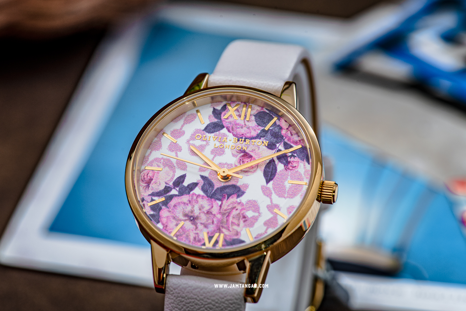 Olivia Burton Wildflower OB16LP02 Vegan Floral Dial White Leather Strap Machtwatch