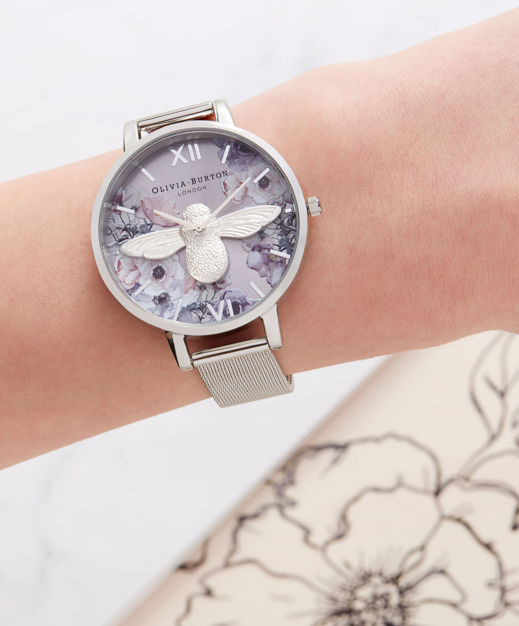 Olivia Burton OB16PP42 Watercolour Florals Blush Multicolor Dial Stainless Steel Machtwatch