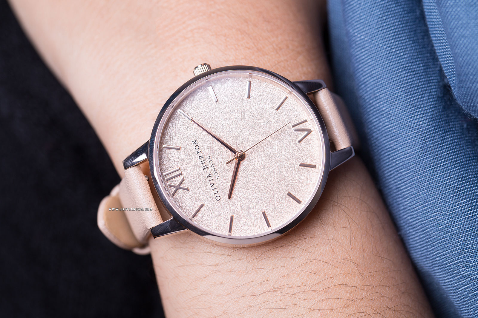 Olivia Burton Woven OB16WV01 Rose Gold Dial Tan Leather Strap Machtwatch