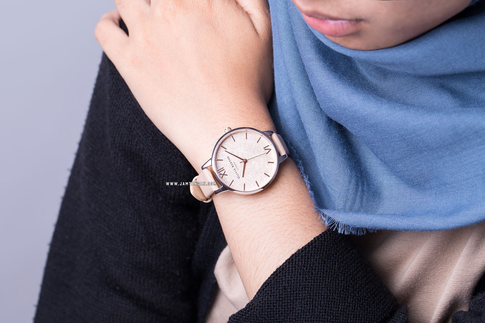 Olivia Burton Woven OB16WV01 Rose Gold Dial Tan Leather Strap Machtwatch