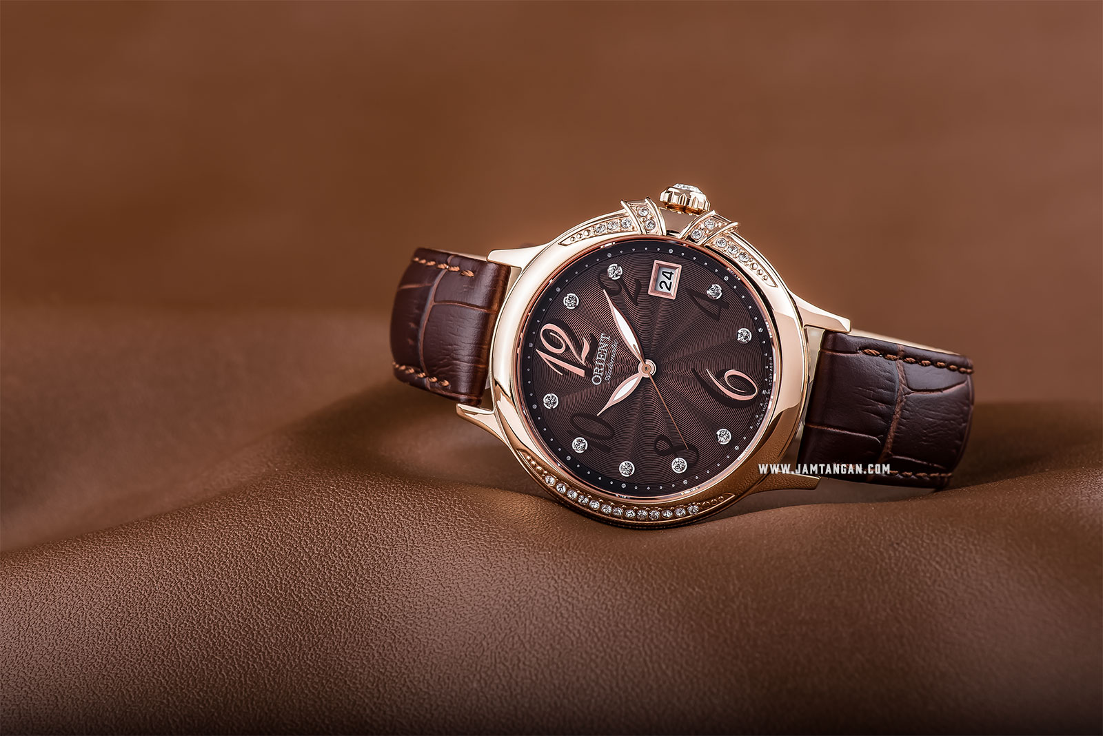Orient FAC07001T Elegance Automatic Ladies Brown Dial Brown Leather Strap Machtwatch