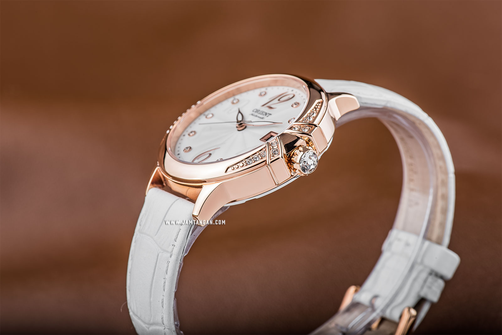 Orient FAC07002W Fashionable Automatic Elegance Ladies White Dial White Leather Strap Machtwatch