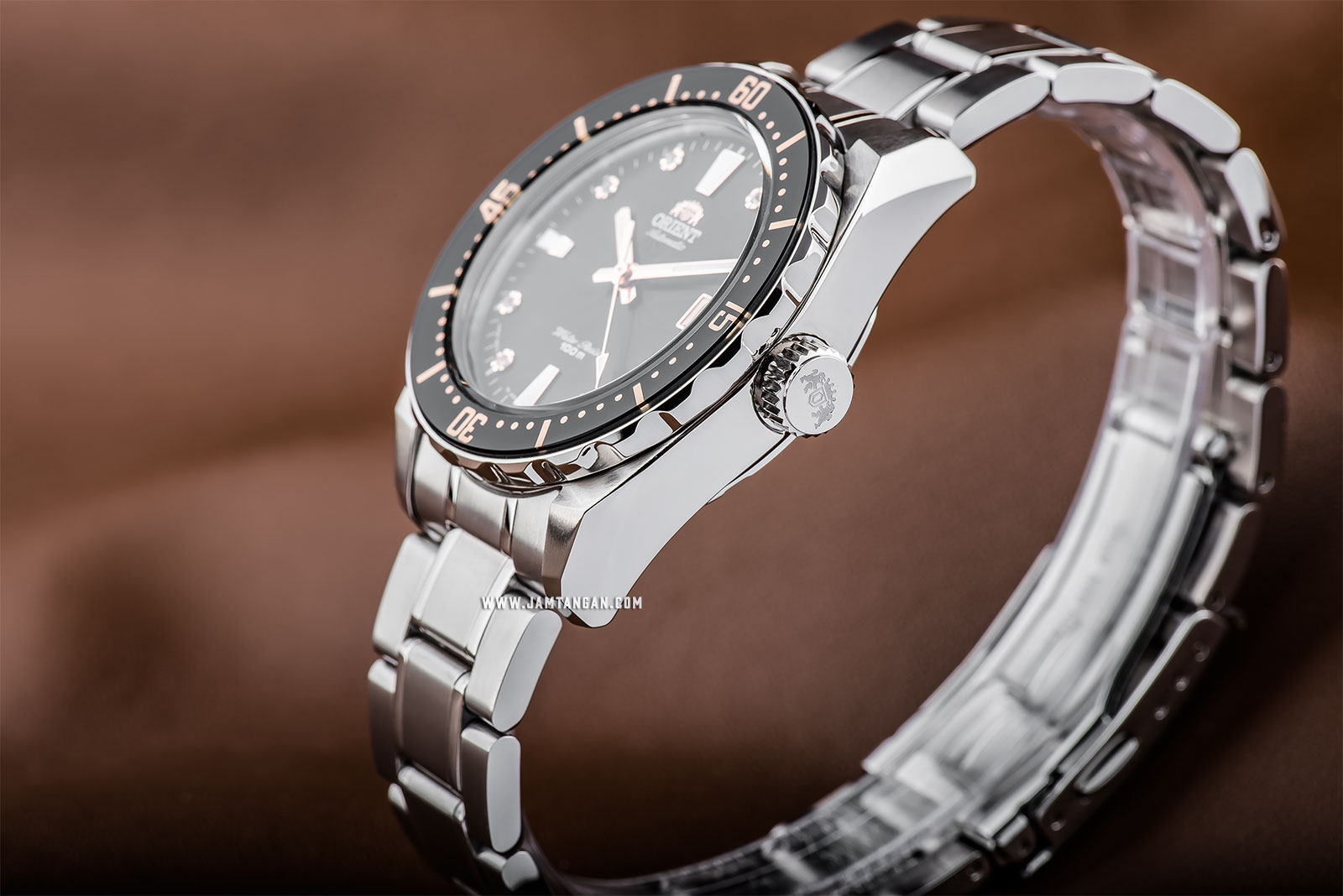 Orient FAC0A001B Automatic Sports 100M Superior Ladies Black Dial Stainless Steel Machtwatch