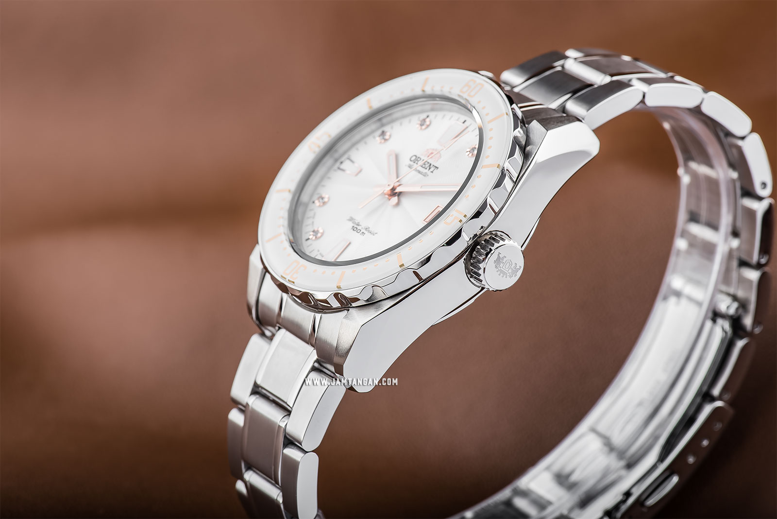 Orient FAC0A002W Automatic Sports 100M Superior Ladies White Dial Stainless Steel Machtwatch