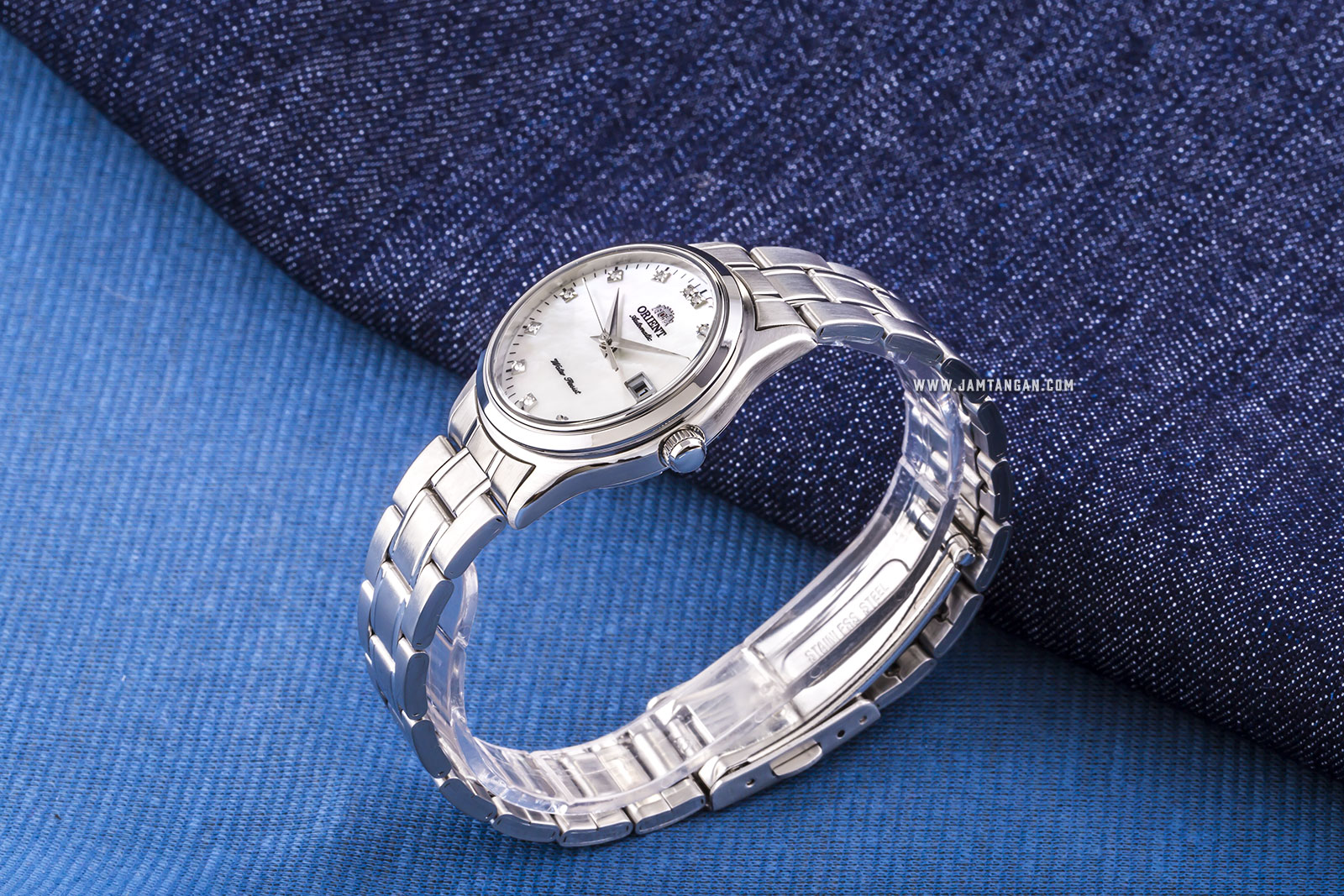 Orient FNR1Q004W Automatic Steel Dress Ladies White Mother of Pearl Dial Stainless Steel Machtwatch