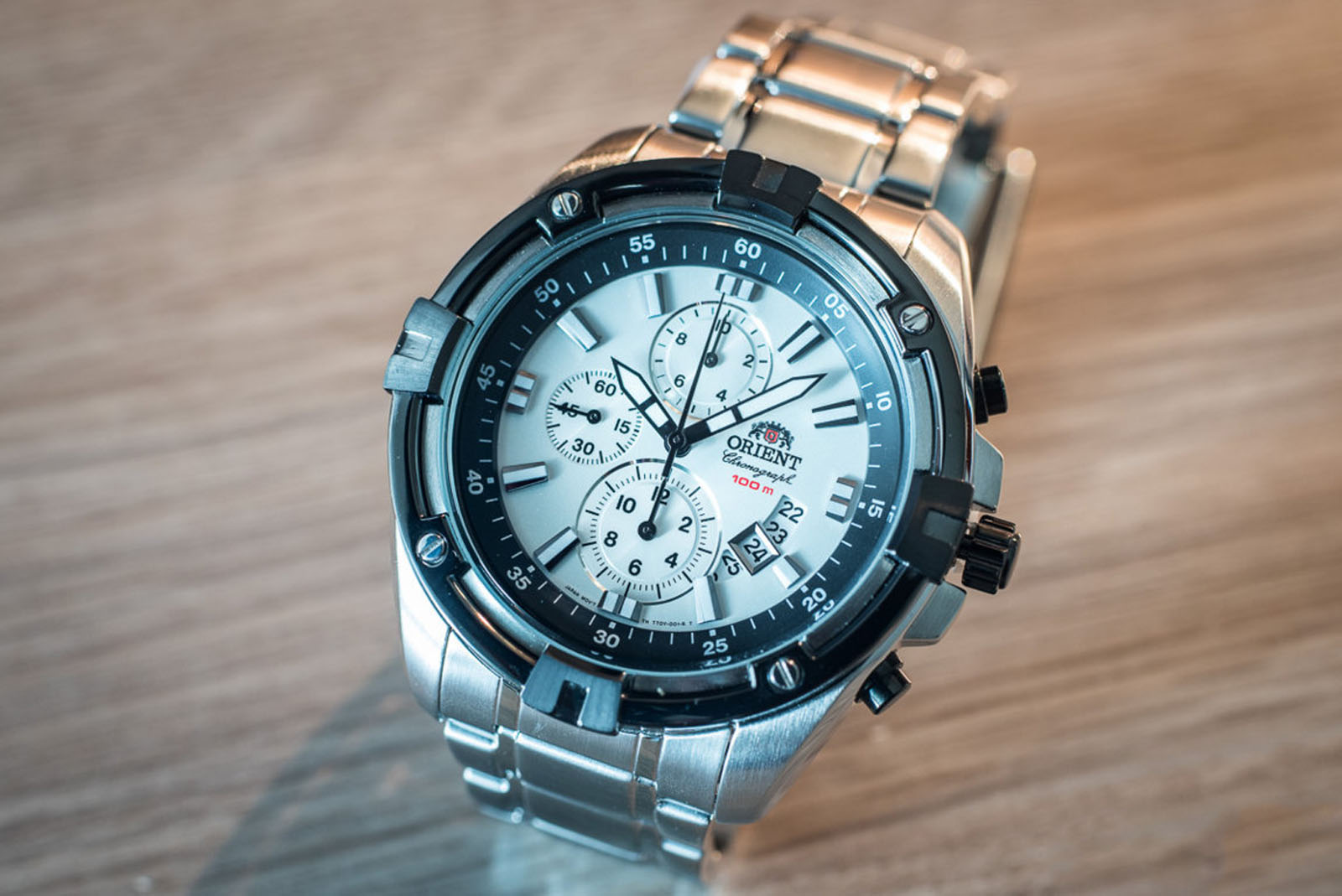 Orient FTT0Y003W Chronograph White Dial Stainless Steel Machtwatch
