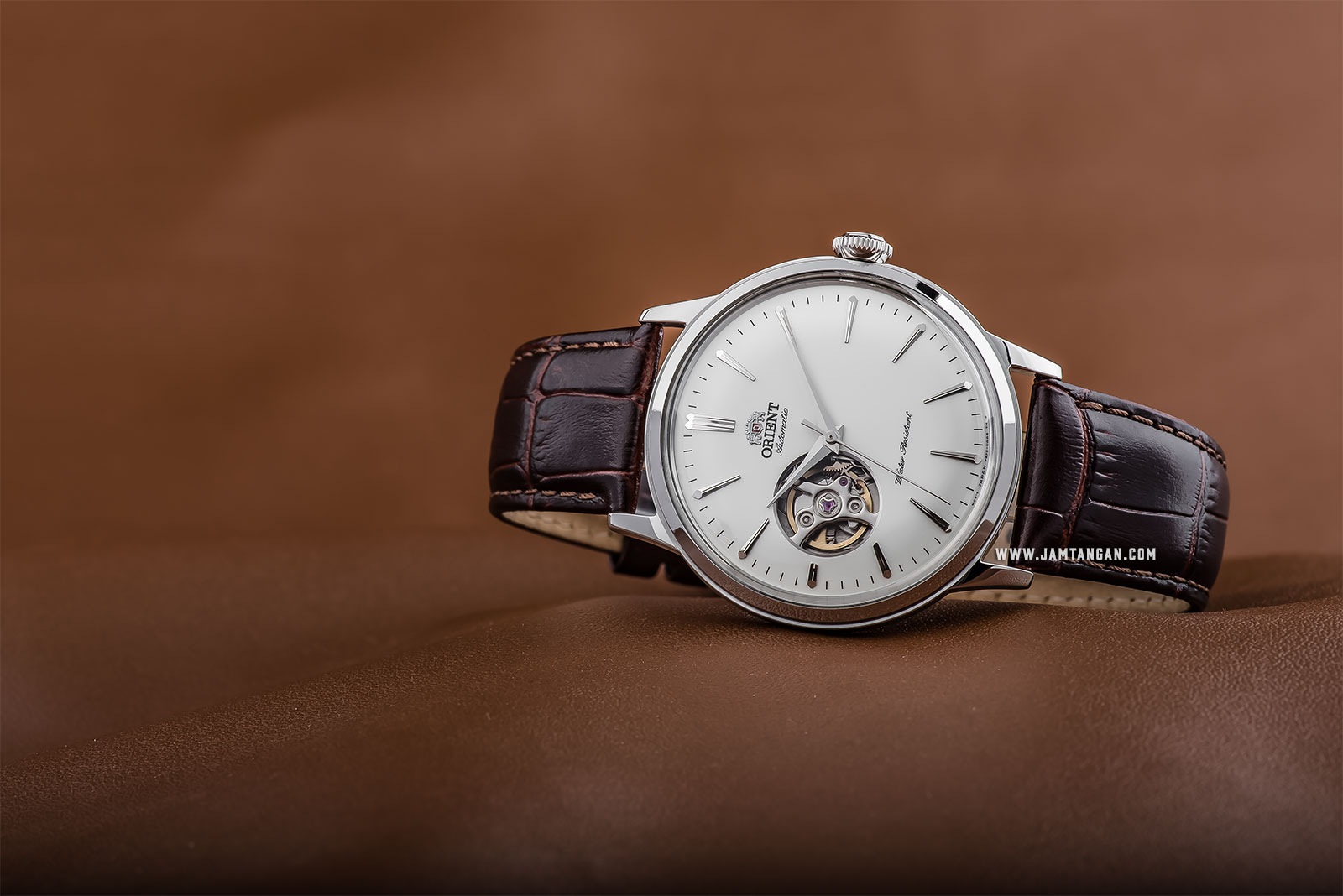 Orient RA-AG0002S Bambino Open Heart Automatic Man White Dial Brown Leather Strap Machtwatch
