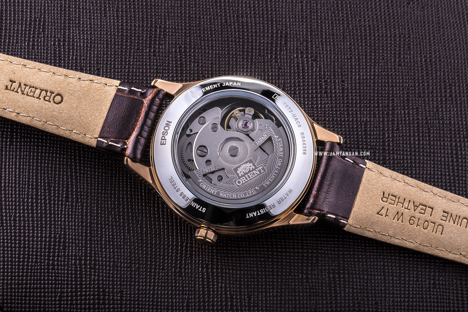 Orient RA-AG0017Y Automatic Blue Moon Open Heart Ladies Black Dial Brown Leather Strap Machtwatch