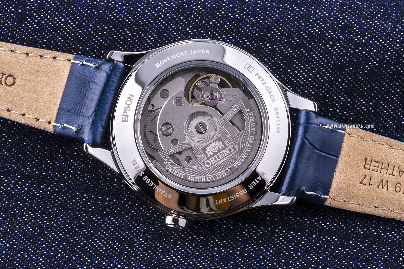 Orient RA-AG0018L Automatic Blue Moon Open Heart Ladies Blue Dial Blue Leather Strap Machtwatch