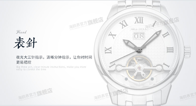 Seagull 816.413 Automatic Mechanical Power Reserve Flyweel Stainless Steel Machtwatch