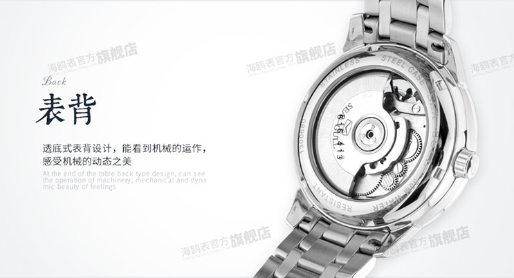 Seagull 816.413 Automatic Mechanical Power Reserve Flyweel Stainless Steel Machtwatch