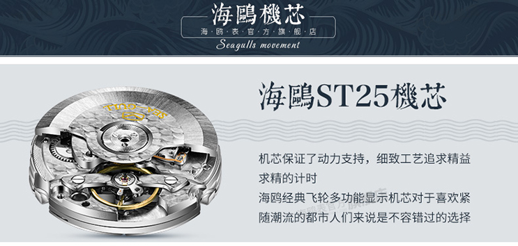 Seagull 816.413 Automatic Mechanical Power Reserve Flyweel Stainless Steel Machtwatch